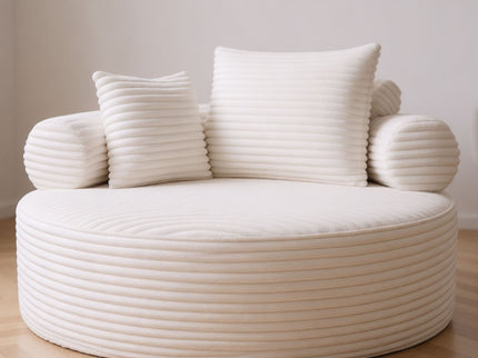 Round Sofa Bed With 3 Pillows For Living Room