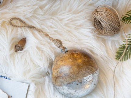 Christmas Ball Ornaments, Wood Decorative Hanging Ball Christmas Tree Ornaments For Holiday Party Decorations