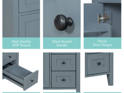 Bathroom Vanity With Sink, 3 Drawers And Adjustable Shelf