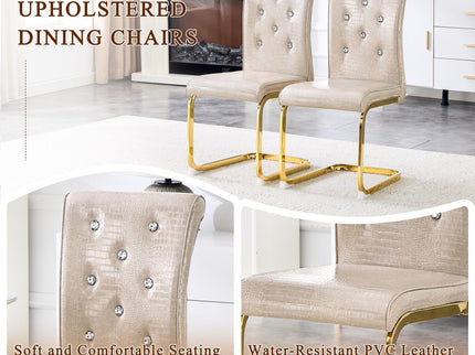 Elegant Design Alligator Skin Upholstered Dining Chairs