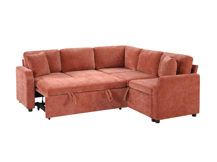 Modern L Shaped Sectional Sofa Bed With Hidden Storage Upholstery