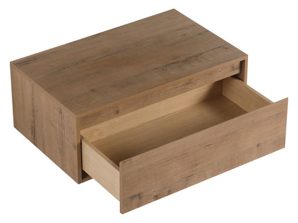 30" Wall Mounted Dressing Table With Mirror, Frame Storage Cabinet, Soft Close Door - Imitative Oak