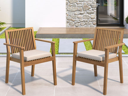 Patio Dining Chair, Comfortable Waterproof Seating (Set of 2)