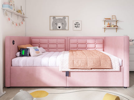 Upholstered Daybed With Hydraulic Storage And USB / Type - C Charging