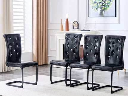 Alligator Skin Upholstered Dining Chairs