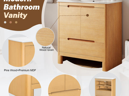 Softened Modern Bathroom Vanity With Sink