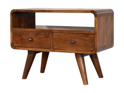 Solid Wood Curved Media Unit