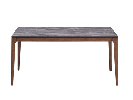 Bevis - Engineered Stone Top Dining Table - Walnut