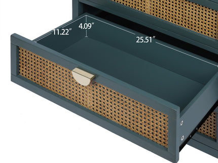 3 Drawer Cabinet, Natural Rattan, American Furniture