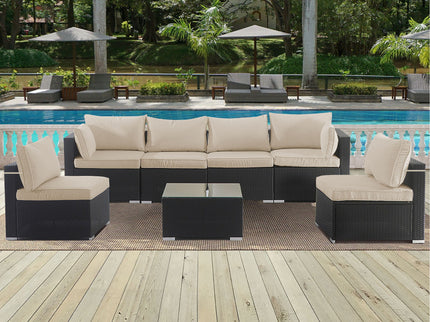Cushion Covers For 7 Piece Wicker Sectional Sofa, 14 Pack Seat And Back Slipcovers With Zipper