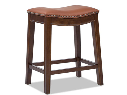 Barlow - Backless Saddle Counter Stool - Brown