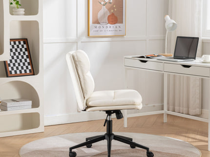 Bizerte - Adjustable Swivel Criss-Cross Chair, Wide Seat / Office Chair / Vanity Chair - White