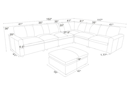 Upholstered Large Seating Modular Sectional