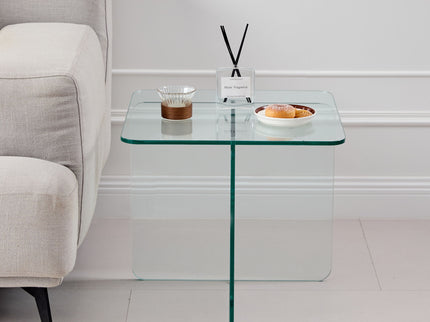 Modern Transparent Tempered Glass Sidetable