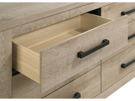 Sansome - 6 Drawer Dresser With Mirror - Oak