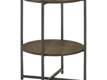 Accent Table With X-Frame And Bottom Shelf - Brown