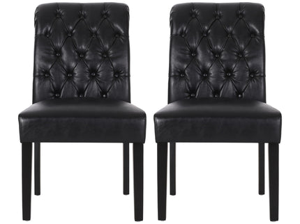 Broxton - Tuft Dining Rolltop Chairs With Button Tufted Backrest (Set of 2)