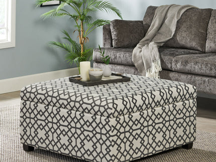 Richmond - Storage Ottoman With Unique Pattern And Ample Storage - Gray