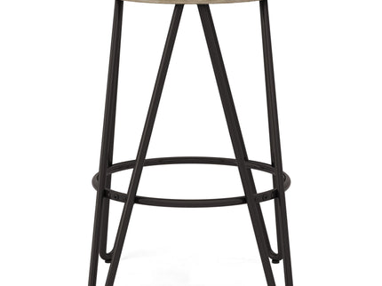Simeon - Multifunctional Metal Stool With Wood Seat