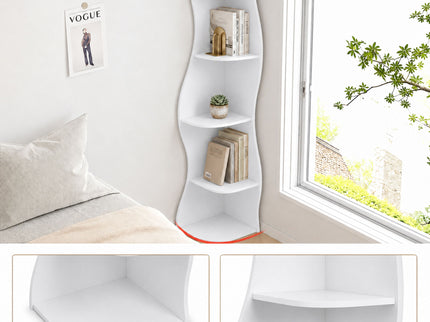 5 Tier S - Shaped Corner Shelf For Living Room