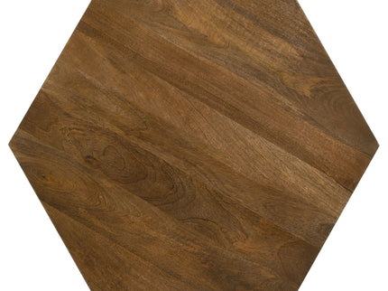 Athena - Hexagonal Top Coffee Table Coffee Table With Geometric Design - Natural