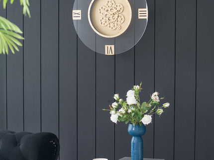 Round Moving Gear Roman Numeral Clock - Multicolor