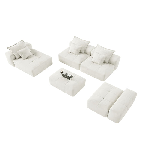 Modern Oversized Diy Combination Modular Sectional Sofa With Pillows