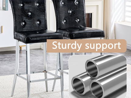 Bar Chairs & Crystal Clasp Design (Set of 2)