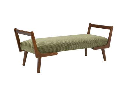 Mid-Century Bench With Wood Legs