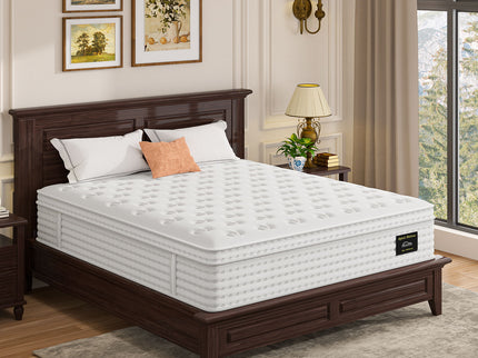 12'' Hybrid Mattress, Memory Foam & Pocket Springs For Pressure Relief