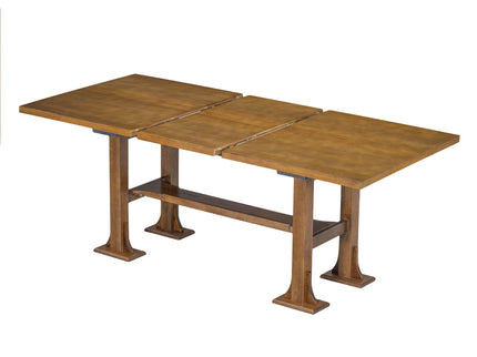 Topmax - 6 Piece Farmhouse Extendable Dining Table Set Trestle Kitchen Table Set With Removable Leaf And Upholstered Dining Chair And Bench For Dining Room
