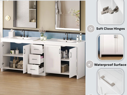Double Sink Bathroom Vanity With Quartz Countertop