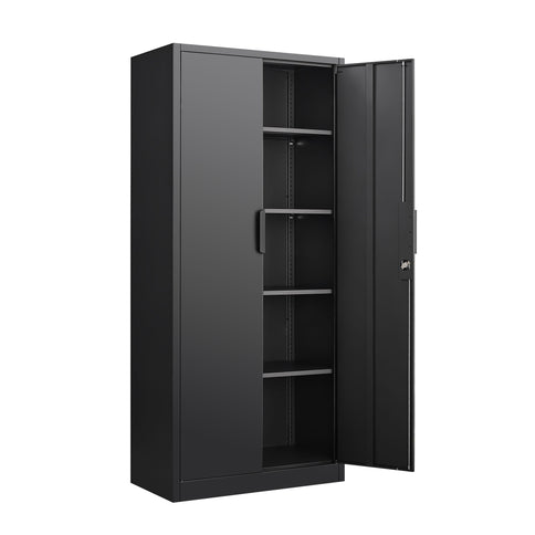 2 Door File Cabinet With Lock, 4 Adjustable Shelves, Heavy-Duty