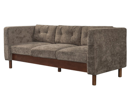 3 Seater Sofa With Square Arms, Tufted Pillow Back For Living Room