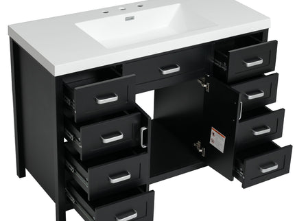 Bathroom Vanity With Sink, 2 Doors 8 Drawers, Soft Close System, Classic Design