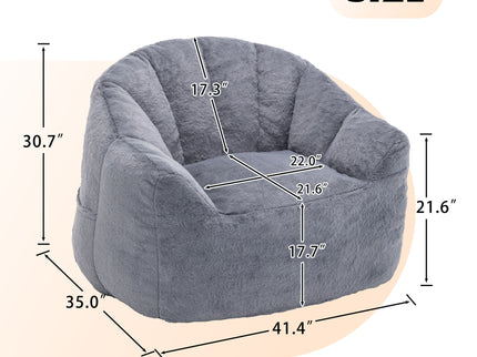 Beanbag Chair, Beanbag Sofa Chair With Armrests Stuffed High Density Foam