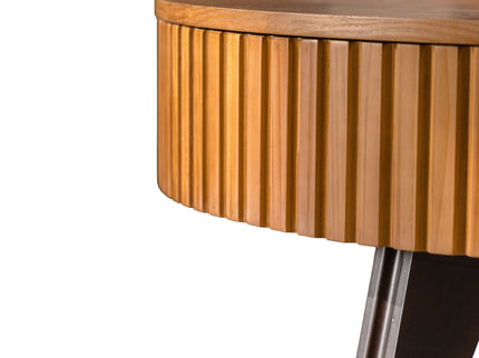 Round Retro Coffee With Solid Wood Legs