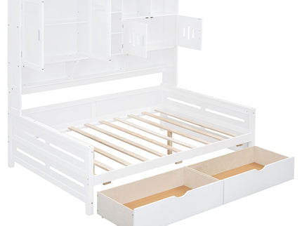 Daybed With All-In-One Cabinet And Shelf