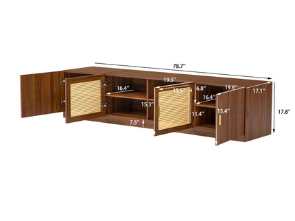 TV Stand, Media Console With Adjustable Shelves - Walnut