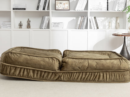Upholstered Human Dog Bed And Pets, Bean Bag Floor Sofa With Massage Pillow, 5 Adjustable Positions & 2 Soft Pillows