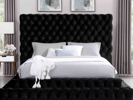 Tufted Oversized Headboard Platform Bed With Fully Upholstered Frame