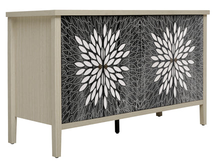 Modern Storage Cabinet With 4 Doors & Adjustable Shelves