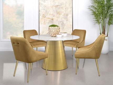Earline - Round Dining Table - White Marble
