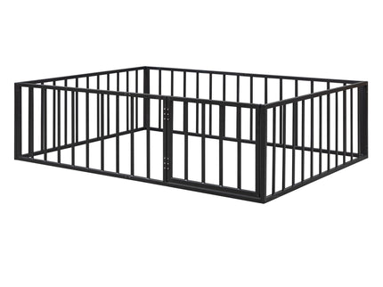 Metal Floor Bed Frame With Fence And Door