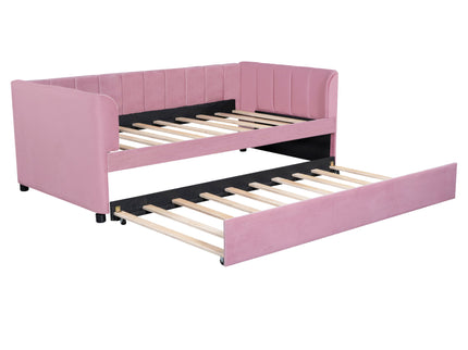 Upholstered Daybed With Ergonomic Design Backrest