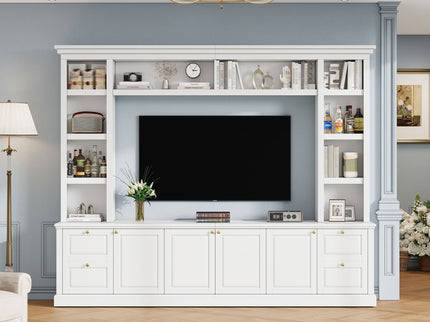 All-In-One TV Stand With Bookcase For TVs Up To 70"