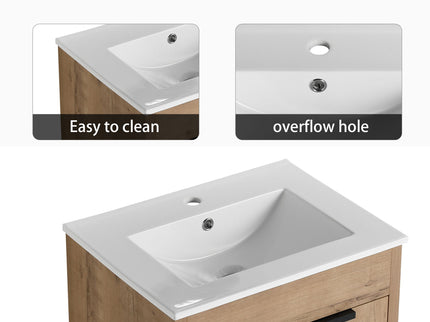 Freestanding Bathroom Vanity & Sink, Storage Cabinets, Soft Closing Doors