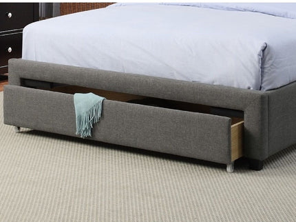Bed With Tufted Headboard And Storage Drawer