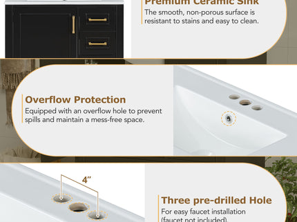 Traditional Bathroom Vanity Set With Soft Close Doors