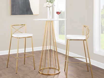 Modern Charlotte - Contemporary Fixed Height Barstool (Set of 2)